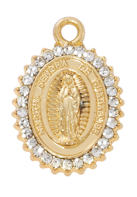H109 18K Gold over Copper Our Lady of Guadalupe on 18"  chain boxed - McVan