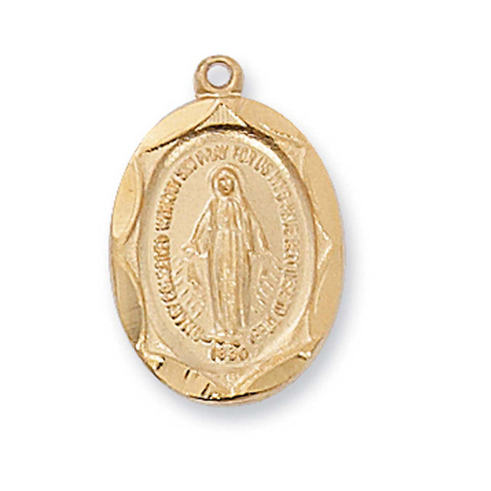 H1603MI Gold-tone plated Pewter Miraculous Pendant - McVan