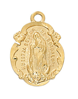 H1821GU Gold-tone plated Pewter Guadalupe Pendant - McVan