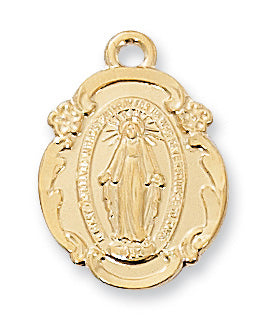 H1821MI Gold-tone plated Pewter Miraculous Pendant - McVan