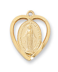 H426MI Gold-tone plated Pewter Miraculous Pendant - McVan