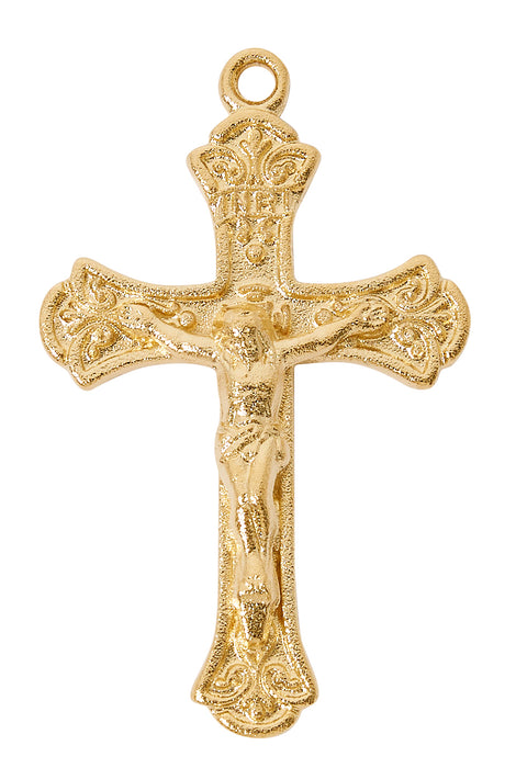H5002S Gold-tone plated Pewter Crucifix Pendant - McVan