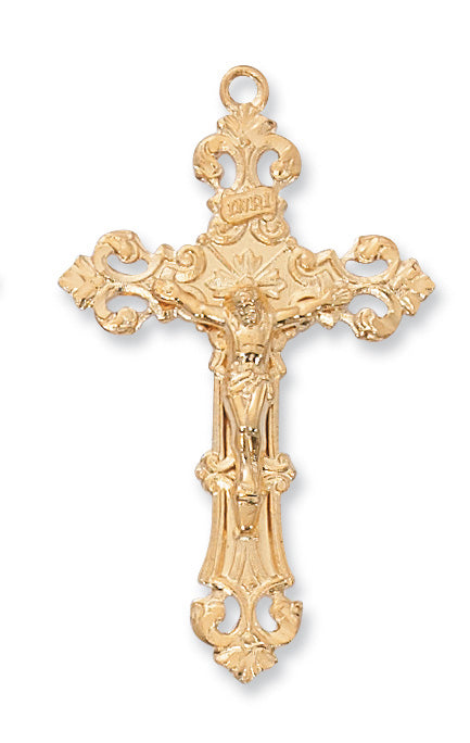H5017 Gold-tone plated Pewter Crucifix Pendant - McVan