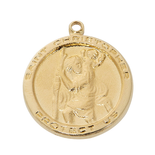 H515CH Gold-tone plated Pewter St. Christopher Pendant - McVan