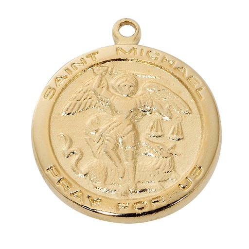 H515MK Gold-tone plated Pewter St. Michael Pendant - McVan