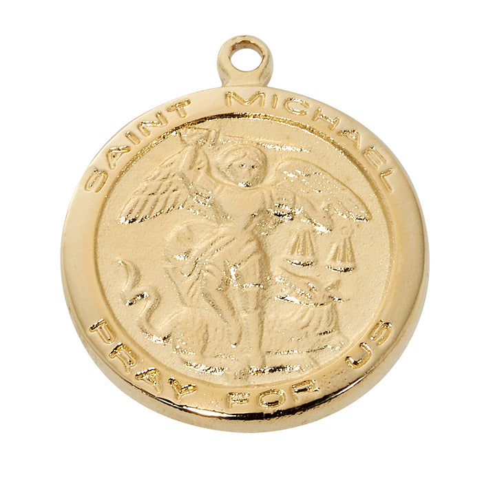 H515MK Gold-tone plated Pewter St. Michael Pendant - McVan