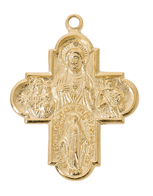 H566 Gold-tone plated Pewter 4way Pendant Boxed - McVan