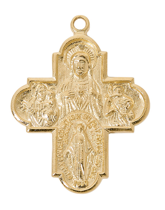 H566 Gold-tone plated Pewter 4way Pendant Boxed - McVan