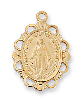 H572 Gold-tone plated Pewter Miraculous Pendant - McVan