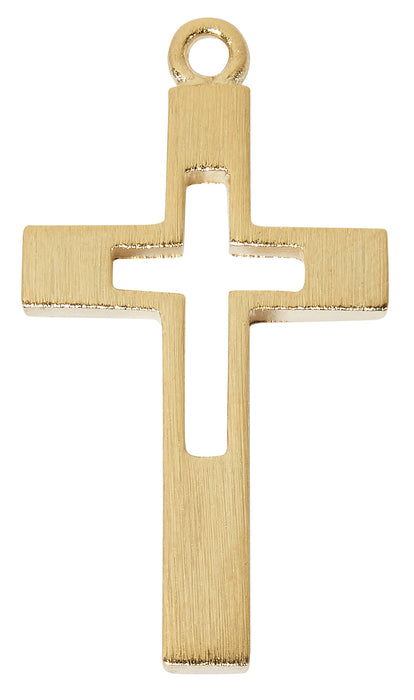 H617 Gold-tone plated Pewter Cross Pendant - McVan