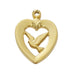 H638 Gold-tone plated Pewter Heart with Dove Pendant - McVan