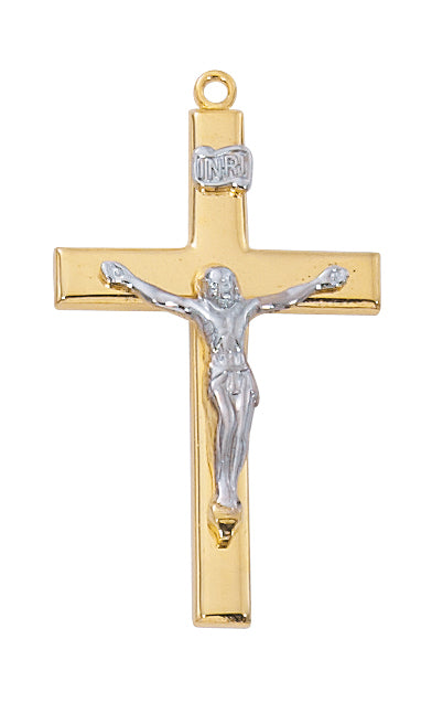 H7021 Gold-tone plated Pewter Crucifix Pendant - McVan