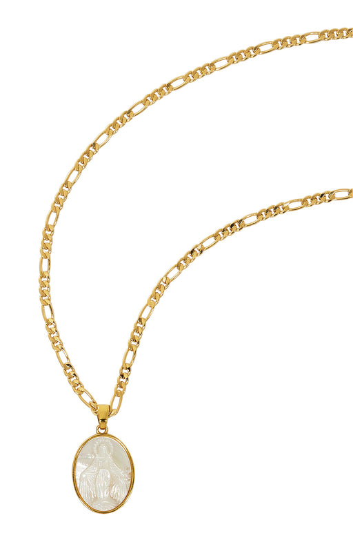 H781 18K Gold over Copper Genuine Mother of Pearl on 16-18"  chain boxed - McVan