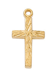 H8001 Gold-tone plated Pewter Cross Pendant - McVan
