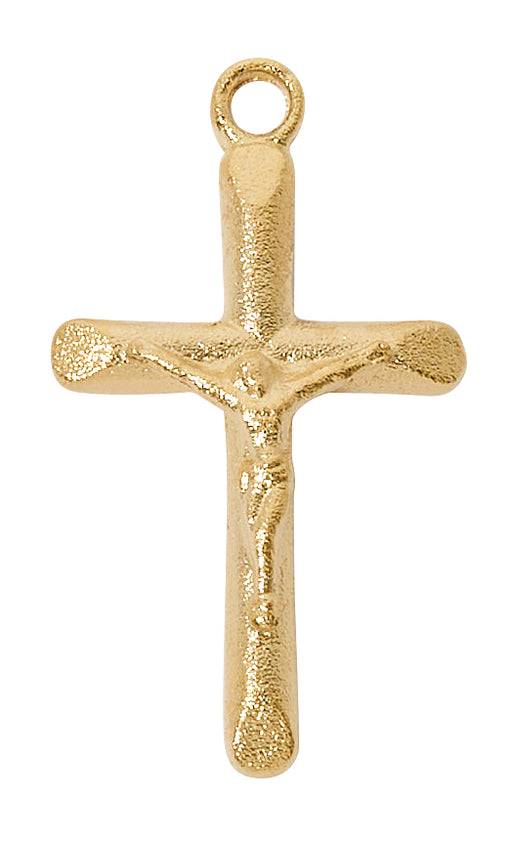 H8013 Gold-tone plated Pewter Crucifix Pendant - McVan
