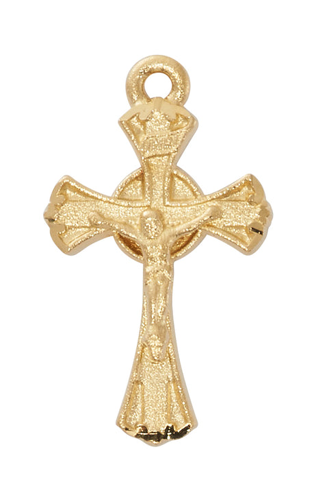 H8051 Gold-tone plated Pewter Two Tone Crucifix Pendant - McVan