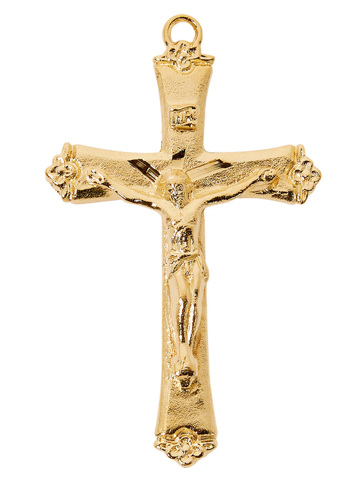 H8073 Gold-tone plated Pewter Two Tone Crucifix Pendant - McVan