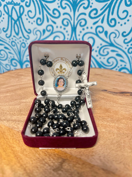 Charlene Richard Rosary – Wood Beads with Silver Accents