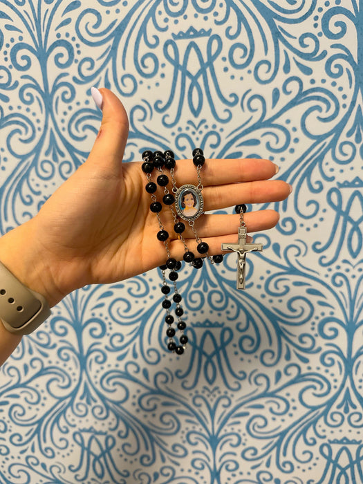 Charlene Richard Rosary – Wood Beads with Silver Accents