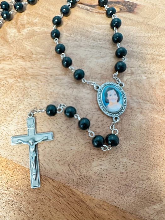 Charlene Richard Rosary – Wood Beads with Silver Accents