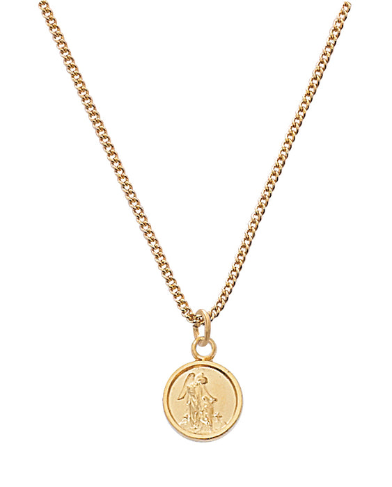 J107GAB Gold guardian angel medal on 13" Chain Deluxe gift boxed. - McVan