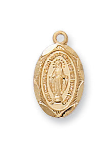 J569B Gold on Sterling Miraculous Baby Pendant Boxed - McVan
