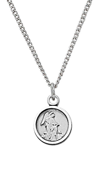 L107GAB Sterling guardian angel medal on 13" Chain Deluxe gift boxed. - McVan