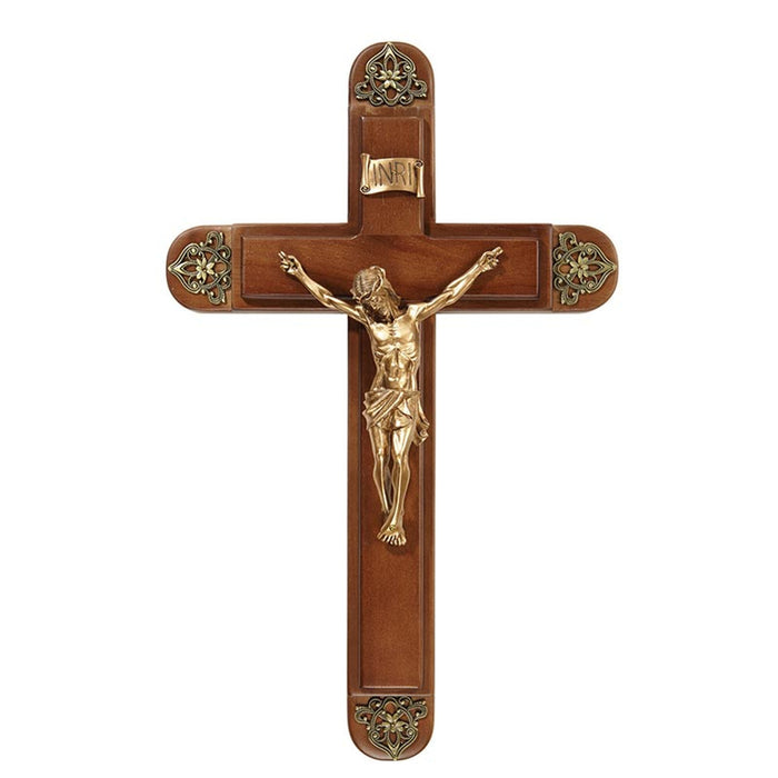 15in Cherry Wood Sick Call Crucifix