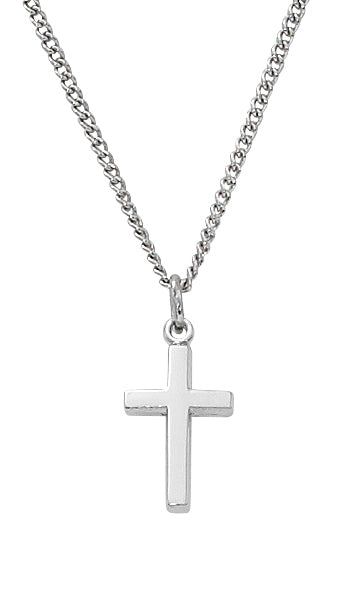 L6099B Sterling Cross on Baby Chain and Boxed - McVan