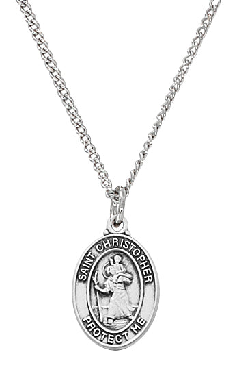 L739B Sterling St Christopher Baby Pendant Boxed - McVan