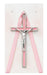 PW20 3.75 IN. PINK CRIB CRUCIFIX WITH PINK RIBBON CARDED - McVan