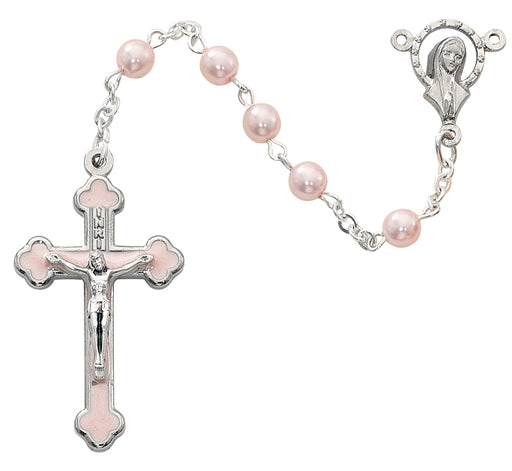 R021R pink baby rosary boxed - McVan
