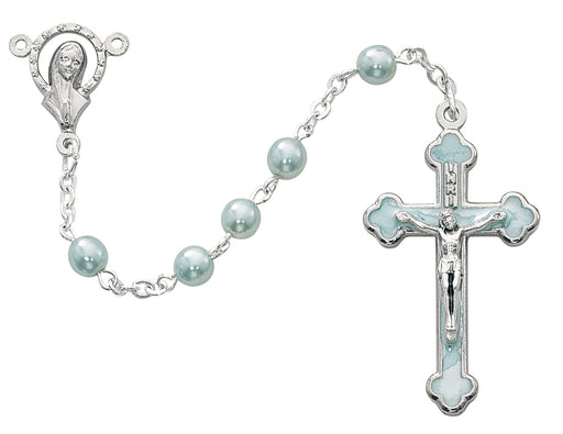 R022R blue baby rosary boxed - McVan
