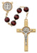 R1021F MAHOGANY WOOD ST BENEDICT ROSARY DELUXE BOXED - McVan