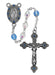 R122DF Aurora and Blue Glass Rosary Boxed - McVan