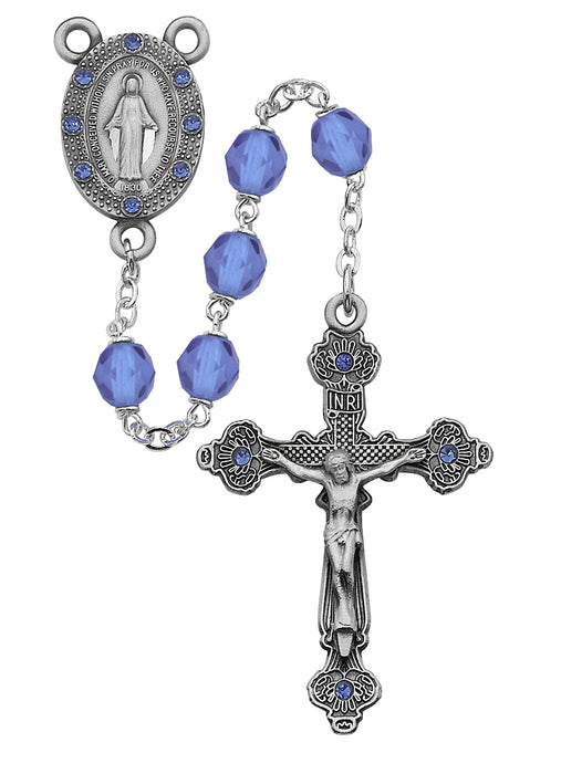 R123DF BLUE ROSARY DELUXE BOXED - McVan