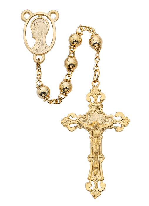R144HF Gold Plated Metal Rosary Boxed - McVan