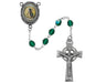 R186DF Green St Brigid Rosary Boxed - McVan