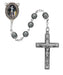 R197DF Gray Glass St Joan of Arc Rosary Boxed - McVan
