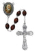 R205DF Brown Wood Padre Pio Rosary Boxed - McVan