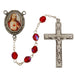 R220DF Red Aurora Sacred Heart Rosary Boxed - McVan