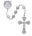 R229RF Mother and Child Purple Pearl like  Rosary Boxed - McVan