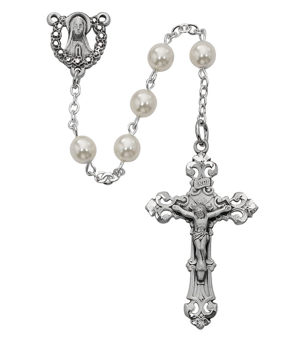 R274LF Pearl Madonna Rosary Boxed - McVan
