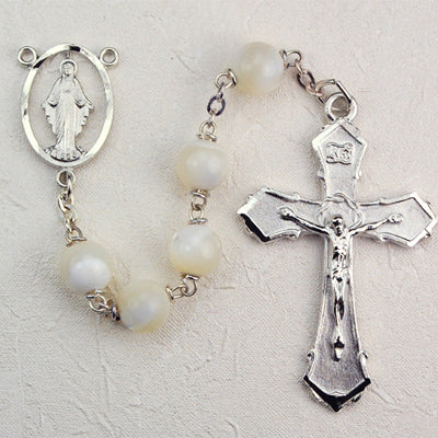 R275RF Genuine Mother of Pearl Rosary Boxed - McVan
