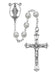 R276RF White Glass Rosary Boxed - McVan