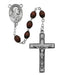 R287DF Brown Wood Rosary Boxed - McVan