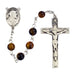 R376LF Brown Oval Wood Rosary Boxed - McVan