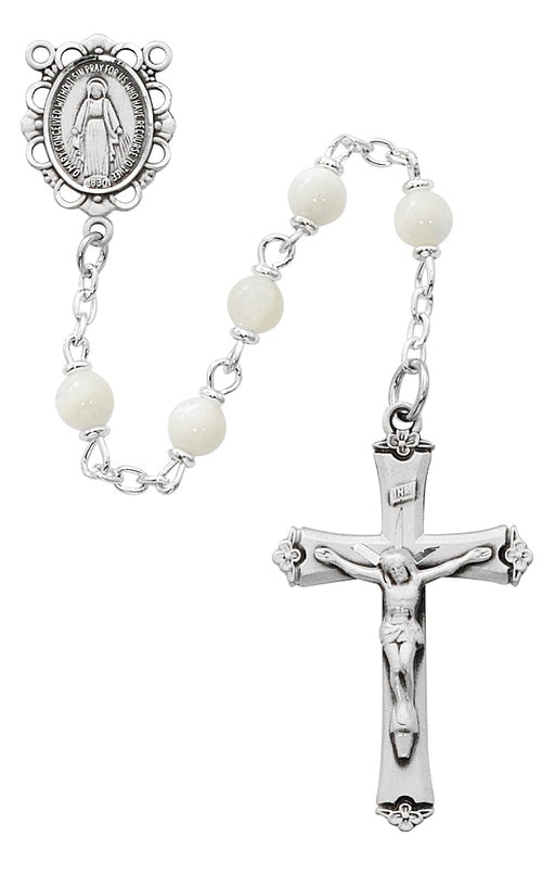R389LF Genuine Mother of Pearl Rosary Boxed - McVan