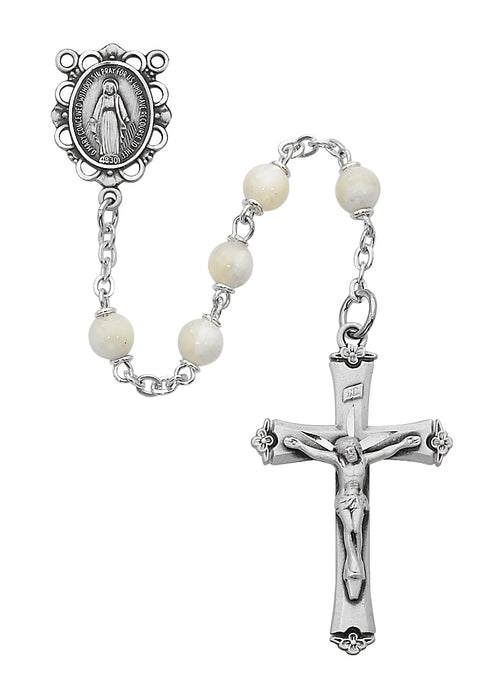 R389RF Genuine Mother of Pearl Rosary Boxed - McVan