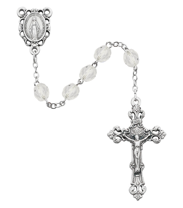 R391-CRG Aurora Glass April Rosary Boxed - McVan